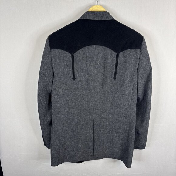 Circle S Western Blazer Men’s 42R Gray Black Yoke Rodeo Cowboy Suit Jacket - Picture 3 of 6